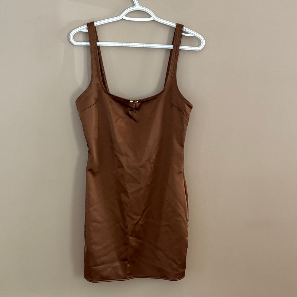 Zara Chocolate Brown Sleeveless Dress